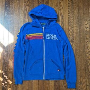 Aviator Nation Vintage Global Citizen Hoodie, GUC, Large, royal Blue
